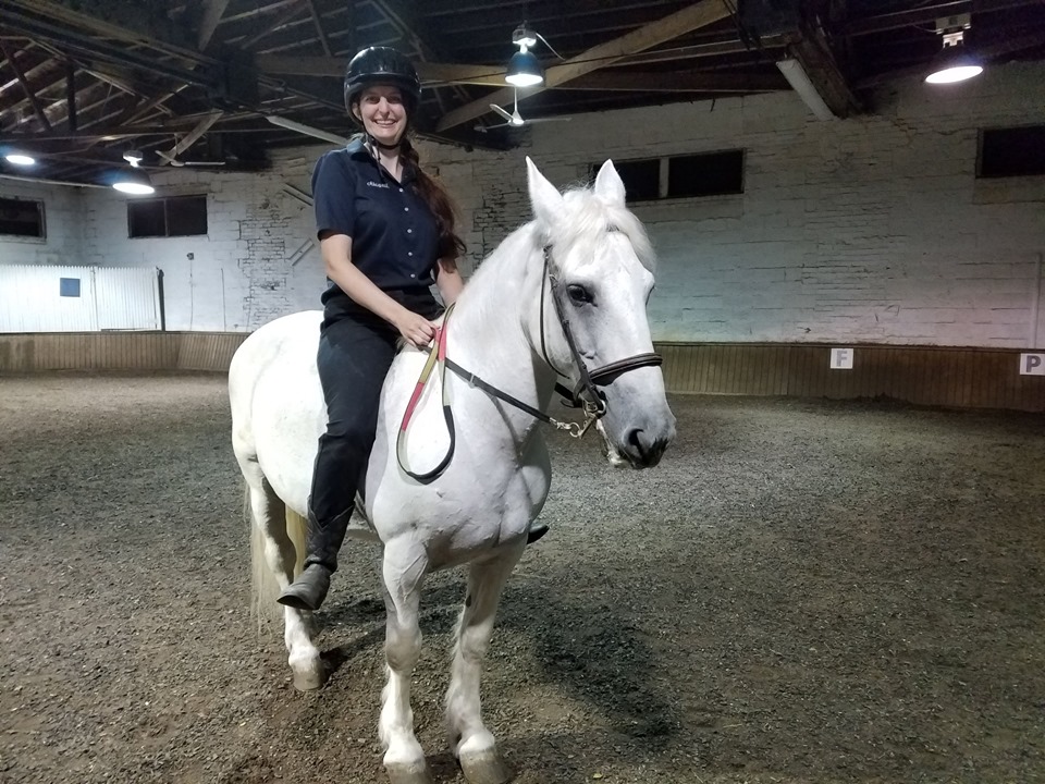 Abigail on horse, Rosebud